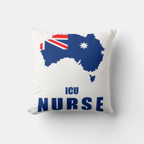 Australian ICU Nurse Throw Pillow