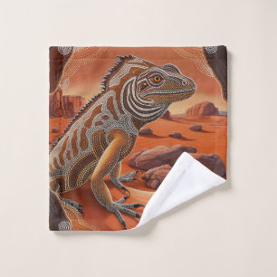 Australian Iguana Lizard Wildlife Scene Bath Towel Set