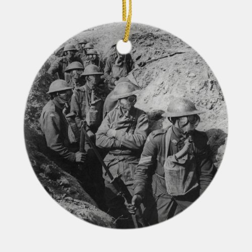 Australian Infantry Wearing Small Box Respirators Ceramic Ornament
