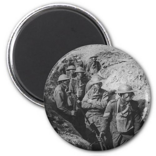 Australian Infantry Wearing Small Box Respirators Magnet