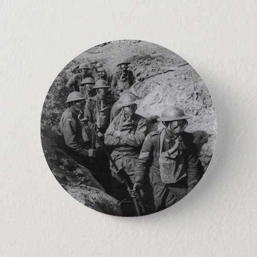 Australian Infantry Wearing Small Box Respirators Pinback Button