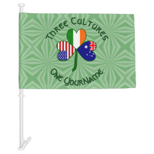 Australian Irish American Shamrock Flag Personaliz