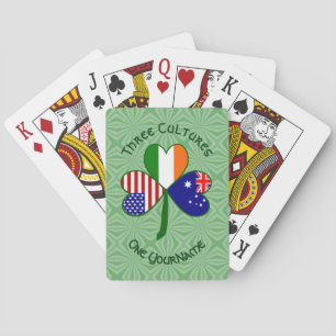 Australian Irish American Shamrock Flag Personaliz Poker Cards