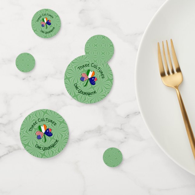Australian Irish American Shamrock Personalized  Confetti (Group)