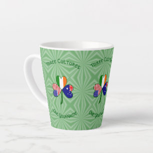 Australian Irish American Shamrock Personalized  Latte Mug