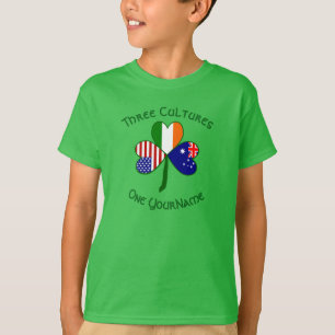 Australian Irish American Shamrock Personalized  T-Shirt