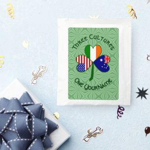 Australian Irish American Shamrock Personalized  Tea Bag Drink Mix