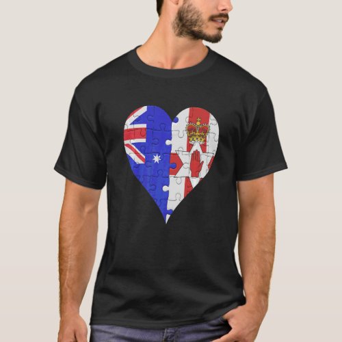 Australian Irish Flag Heart T_Shirt