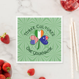 Australian Irish USA Flags Shamrock Birthday Napkins