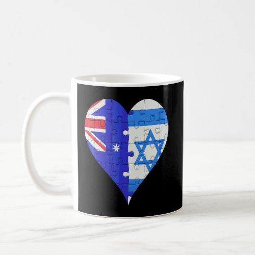 Australian Isreali Flag Heart  Coffee Mug