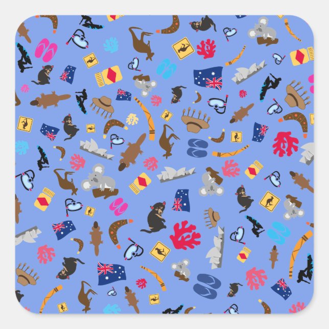 Australian items, what is Austalia famous for Square Sticker (Front)