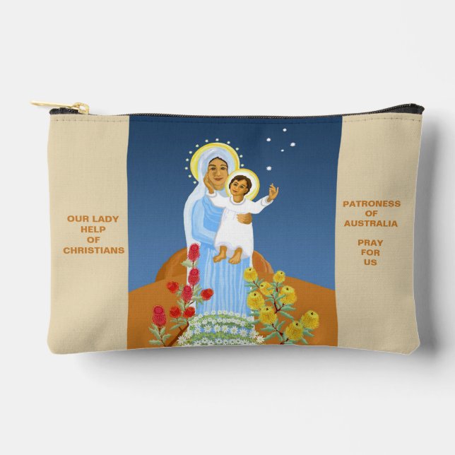 Australian Jesus and Mary prayerbook rosary Accessory Pouch (Front)