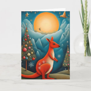 Australian kangaroo Christmas Card