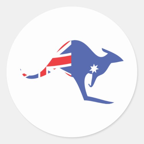 australian kangaroo classic round sticker