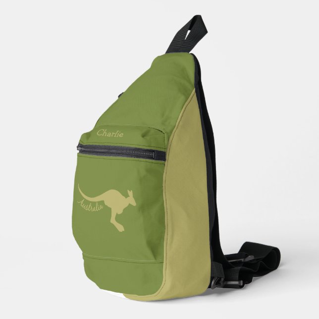 Australian Kangaroo Custom Name & Color Sling Bag (Right Corner)