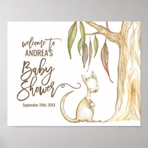 Australian Kangaroo Neutral Baby Shower Welcome Poster