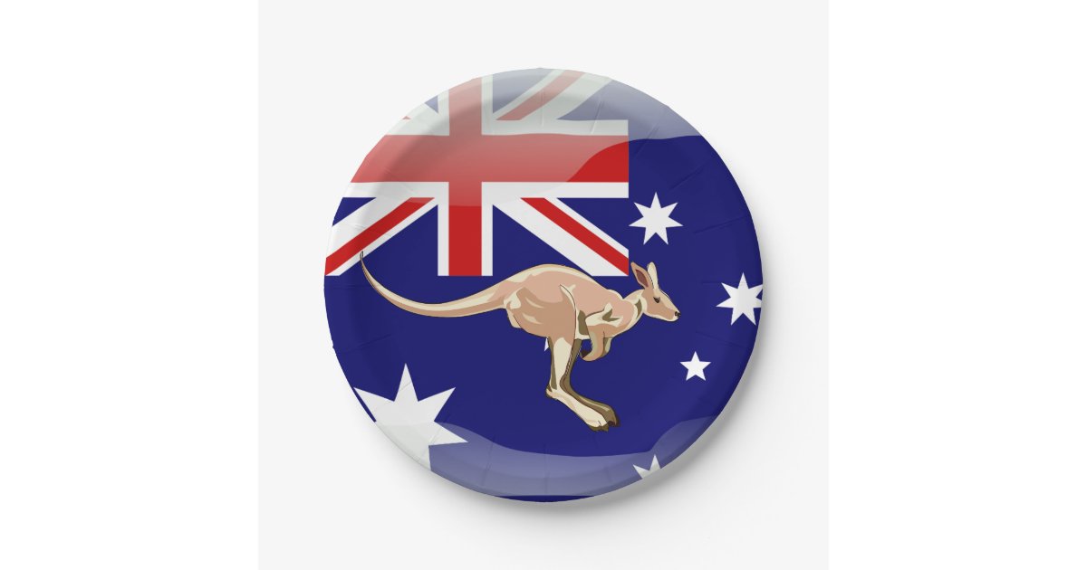 Australian kangaroo paper plates Zazzle