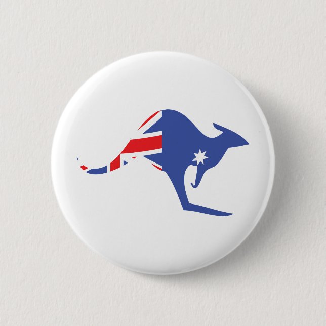 australian kangaroo pinback button (Front)