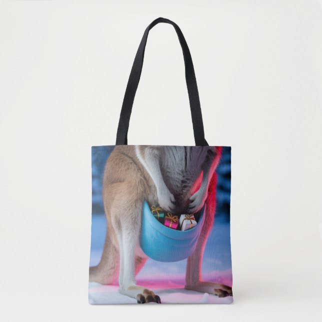 Australian Kangaroo Pouch Christmas Holiday Gifts Tote Bag (Front)