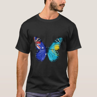 Australian Kazakhstani Flag Butterfly T-Shirt