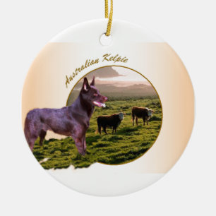 Australian Kelpie Art Gifts Ceramic Ornament