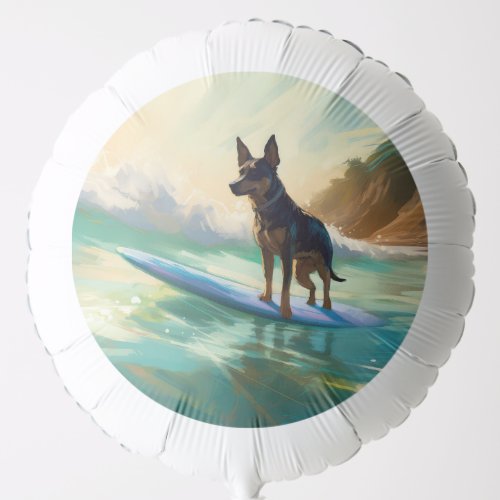 Australian Kelpie Beach Surfing Painting Balloon