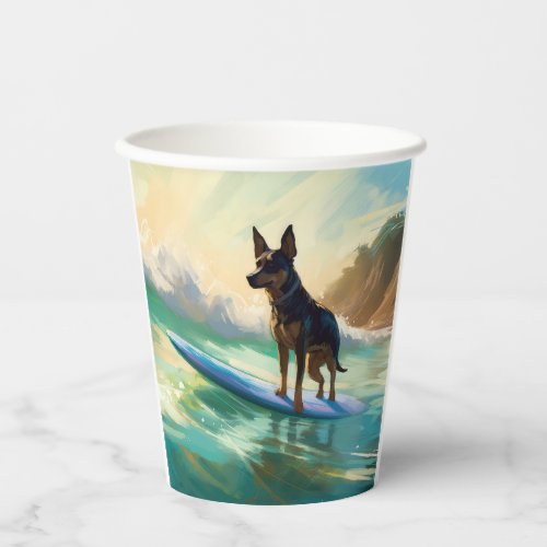 Australian Kelpie Beach Surfing Painting Paper Cups