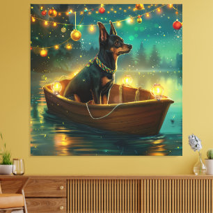 Australian Kelpie Christmas Festive Voyage Canvas Print
