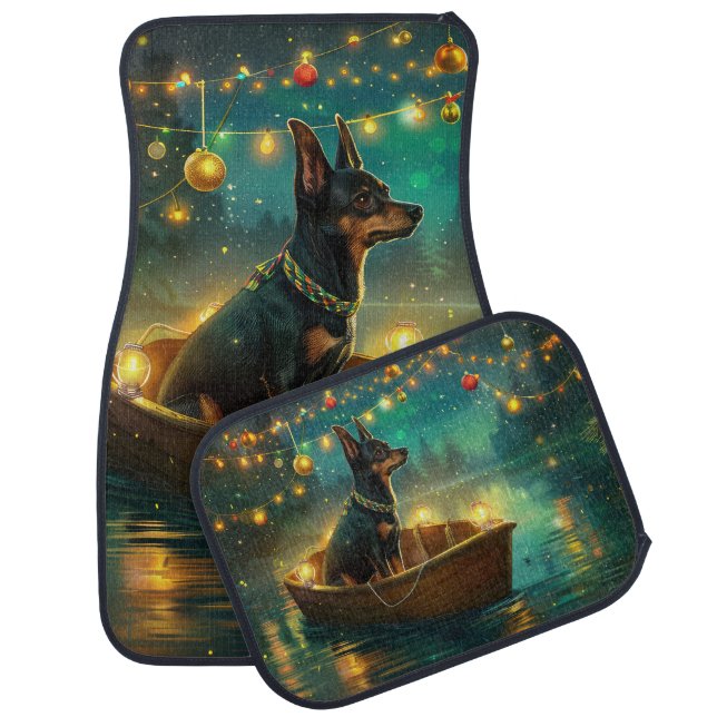 Australian Kelpie Christmas Festive Voyage Car Floor Mat (Set)