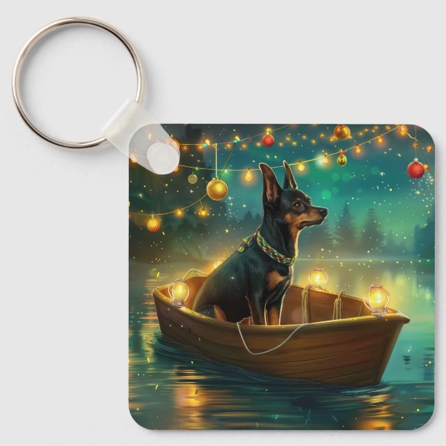 Australian Kelpie Christmas Festive Voyage Keychain (Front)