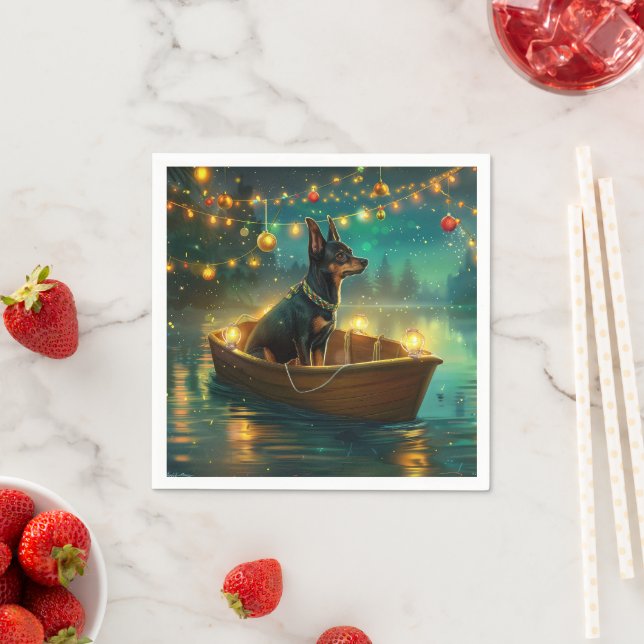 Australian Kelpie Christmas Festive Voyage Napkins (Insitu)