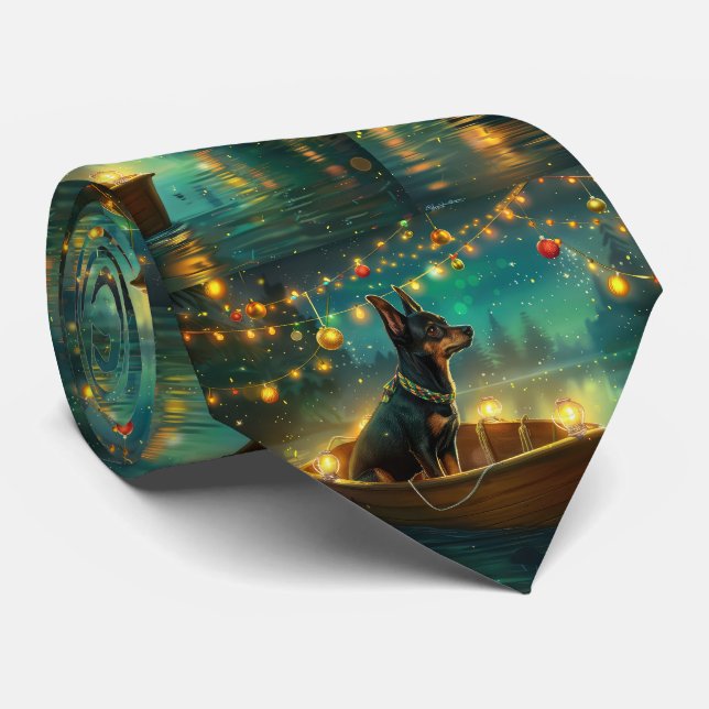 Australian Kelpie Christmas Festive Voyage Neck Tie (Rolled)