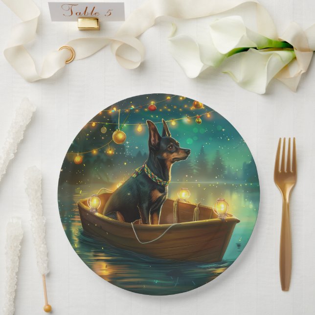 Australian Kelpie Christmas Festive Voyage Paper Plates (Wedding)