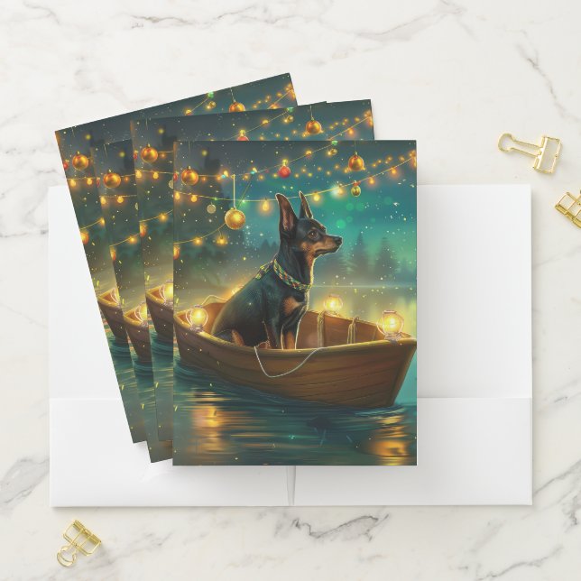 Australian Kelpie Christmas Festive Voyage Pocket Folder (In Situ)