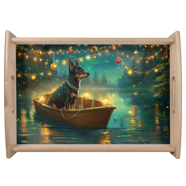 Australian Kelpie Christmas Festive Voyage Serving Tray (Front)