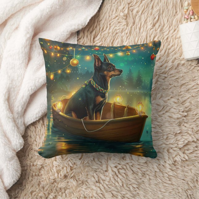 Australian Kelpie Christmas Festive Voyage Throw Pillow (Blanket)