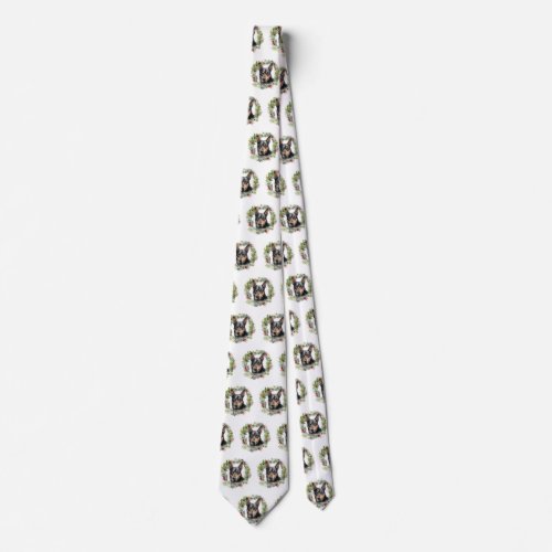 Australian Kelpie Christmas Wreath Festive Pup  Neck Tie