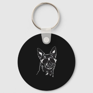Australian Kelpie cool dog sunglasses Classic T-Sh Keychain