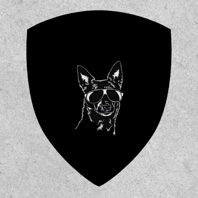 Australian Kelpie cool dog sunglasses Classic T-Sh Patch (Front)