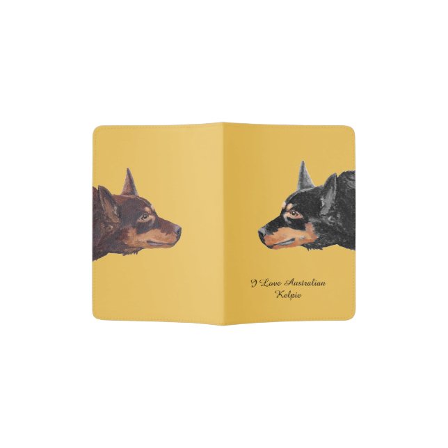 Australian Kelpie Custom Passport Cover (Opened)