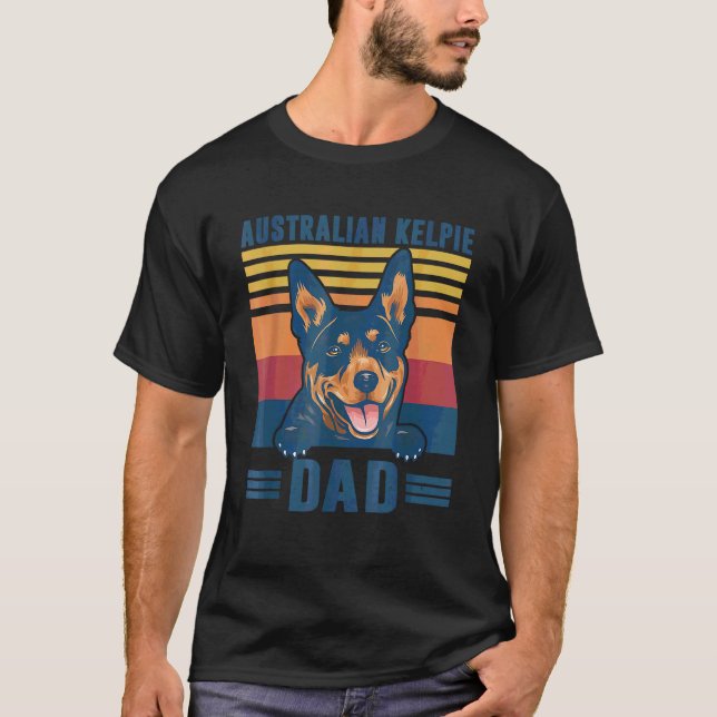 Australian Kelpie Dad Father Retro Australian Kelp T-Shirt (Front)