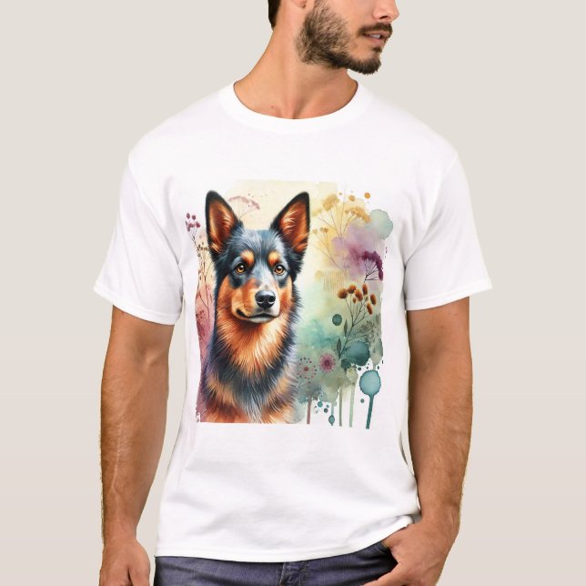 Australian Kelpie Dog 160724AREF206 - Watercolor T-Shirt (Front)