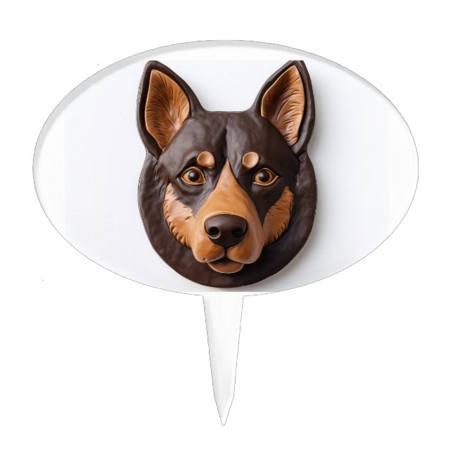 Australian Kelpie Dog 3D Inspired Cake Topper (Front)