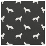 Australian Kelpie dog black silhouette Fabric