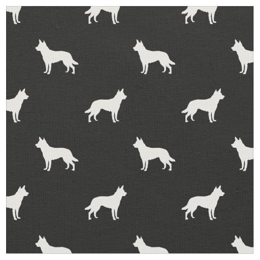 Australian Kelpie dog black silhouette Fabric