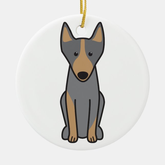 Australian Kelpie Dog Cartoon Ceramic Ornament (Front)