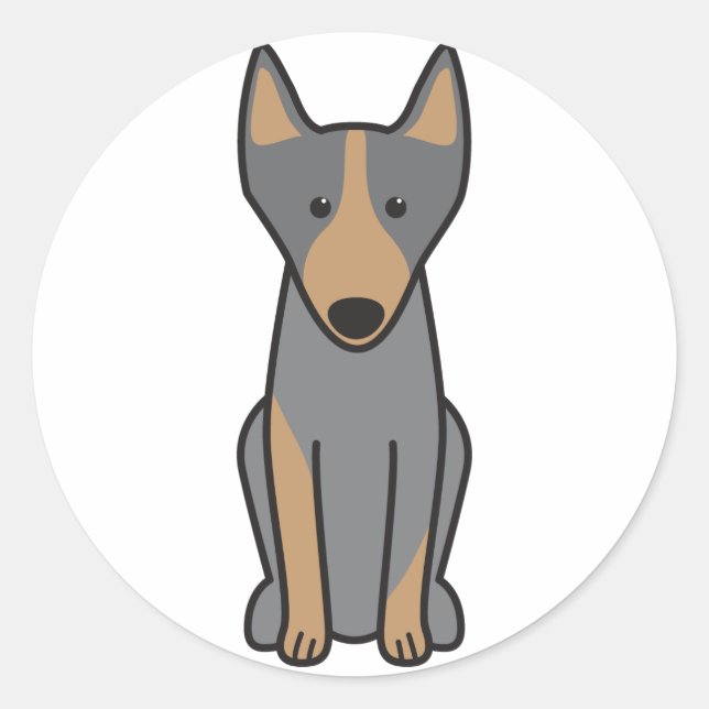 Australian Kelpie Dog Cartoon Classic Round Sticker (Front)