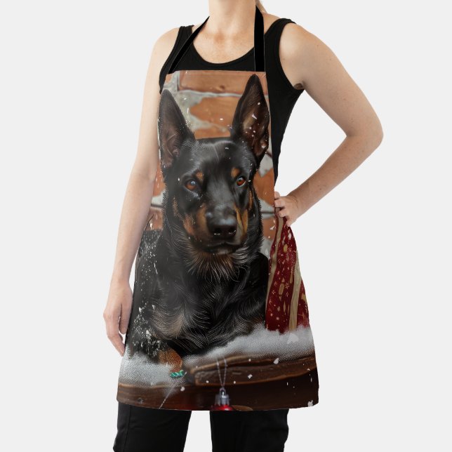 Australian Kelpie Dog Christmas Festive  Apron (Insitu)