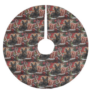 Australian Kelpie Dog Christmas Festive Brushed Polyester Tree Skirt
