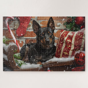 Australian Kelpie Dog Christmas Festive  Jigsaw Puzzle